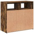 vidaXL Komoda s LED, tmavý dub 80x35x75 cm