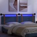 vidaXL Závesné čelo postele S LED svetlom Modrá Antik PU