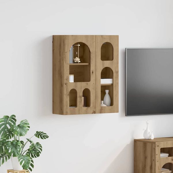 vidaXL Závesná skrinka s poličkou ELST Remeselný dub 59 x 20 x 71.5 cm
