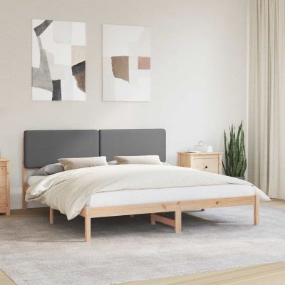 vidaXL Rám postele s čalúneným čelom Tmavo šedá 200 x 200 cm
