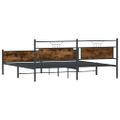 vidaXL Kovový posteľný rám bez matraca dymový dub 200x200 cm