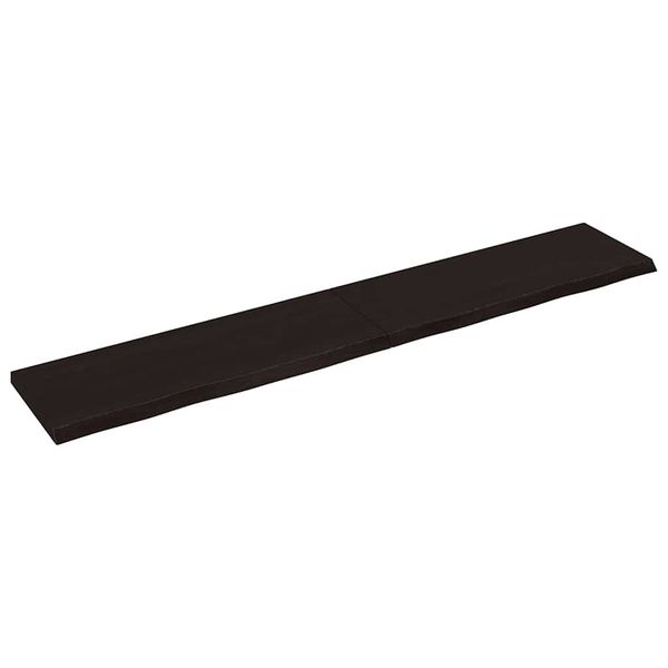 vidaXL Stolová doska tmavohnedá 220x40x(2-4) cm ošetrený dubový masív