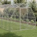 vidaXL Kurací výbeh 2,5x12x2,25 m Oceľ pozink
