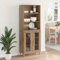 vidaXL Highboard Remeselný dub 69,5 x 32,5 x 180 cm Kompozitné drevo