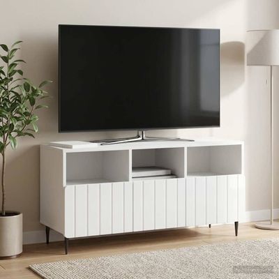 vidaXL TV skrinka Biela s vysokým leskom 102 x 34,5 x 50 cm