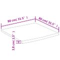 vidaXL Stolová doska 80x80x3,8 cm štvorcová masívna akácia živá hrana