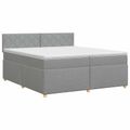 vidaXL Posteľ boxspring s matracom Svetlosivá 200 x 200 cm Látka