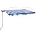 vidaXL Manuálne zaťahovacia markíza 400x300 cm modro-biela