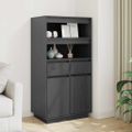 vidaXL Vysoká skrinka sivá 60x40x116,5 cm masívna borovica