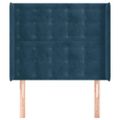 vidaXL Čelo postele so záhybmi tmavomodrá 103x16x118/128 cm zamat