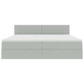 vidaXL LED úložná posteľ s matracom Svetlosivá 200 x 200 cm Zamat