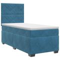 vidaXL Posteľ boxspring s matracom Modrá 100 x 200 cm Zamat