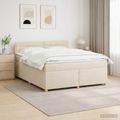 vidaXL Posteľ boxspring s matracom Krémová 140 x 200 cm Látka
