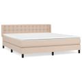 vidaXL Boxspring posteľ s matracom kapučínová 160x200 cm umelá koža