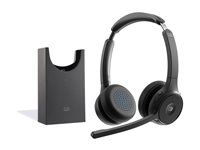 Cisco Headset 722 - Náhlavní souprava - náhlavní - Bluetooth - bezdrátový - uhlíková cern - s nabíjecí stojan - Cisco Webex Certified
