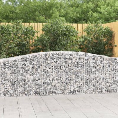 vidaXL Oblúkový gabionový kôš 400x50x80/100 cm pozinkované železo