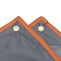 vidaXL Pončo do dažďa s kapucňou dizajn 2 v 1 sivo-oranžové 223x145 cm