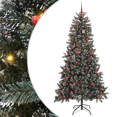 vidaXL Umelý vianočný stromček Zelená 210 cm PVC, plast a oceľ