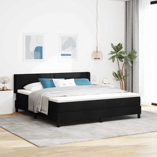 vidaXL Posteľ s pružinovým rámom Čierny 200 x 180 cm látka