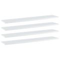 vidaXL Prídavné police 4ks, lesklé biele 100x20x1,5cm kompozitné drevo