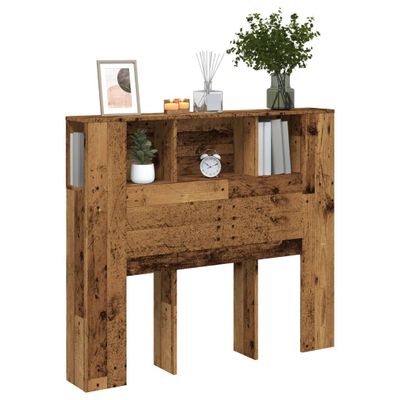 vidaXL Skrinka na čelo postele staré drevo 120x19x104,5 cm komp. drevo
