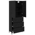 vidaXL Highboard Čierny dub 69,5 x 34 x 180 cm Kompozitné drevo