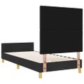 vidaXL Rám postele s čelnou doskou Čierna 80 x 200 cm látka