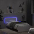vidaXL Posteľný rám s čelom a LED svetlami biely 100x200 cm