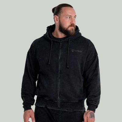 Mikina Zip Washed Black - STRIX, veľkosť M