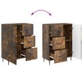 vidaXL Servírovacia skriňa so zásuvkou Dymový dub 66 x 34,5 x 89,5 cm