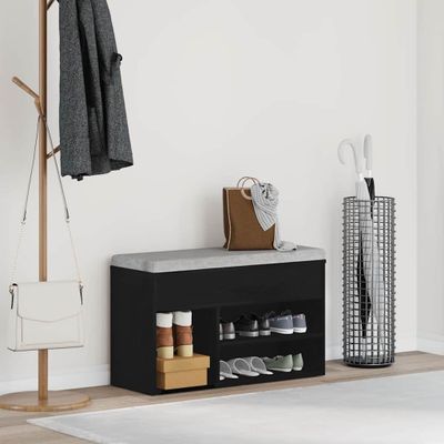 vidaXL Lavička na topánky Čierny dub 80 x 30 x 45 cm Kompozitné drevo