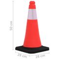 vidaXL Reflexné dopravné kužele s ťažkými základňami 4 ks 50 cm