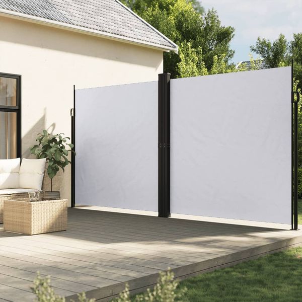 vidaXL Zaťahovacia bočná markíza, biela 200x1000 cm