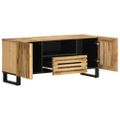 vidaXL TV skrinka 100x34x46 cm, surový mangový masív
