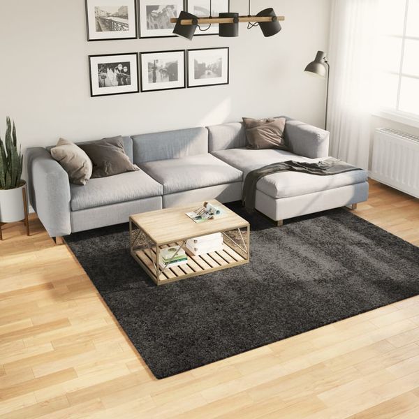 vidaXL Shaggy koberec PAMPLONA, vysoký vlas moderný antracit 240x240cm