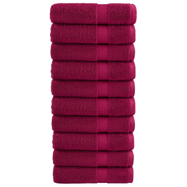 vidaXL Prémiové sprchové uteráky SOLUND 10ks bordové 70x140cm 600 g/m2
