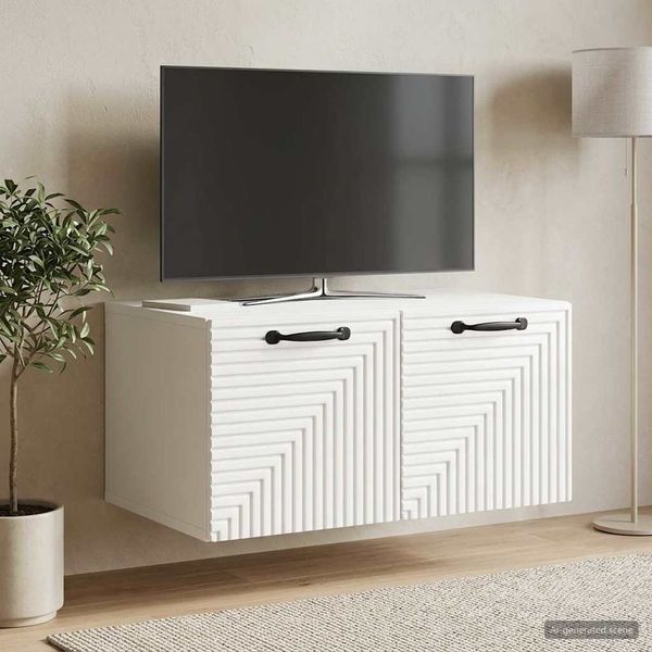 vidaXL Nástenná TV skrinka Biela s vysokým leskom 59,5 x 41 x 30 cm