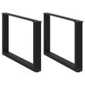 vidaXL Nohy konferenčného stolíka v tvare U, 2 ks, čierne, 60 x (42-43) cm, oceľové