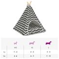 vidaXL Psí teepee s vankúšom Biela a šedá 50 x 50 x 60 cm Polyester
