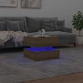 vidaXL Konferenčný stolík s LED svetlami dub artisian 50x50x40 cm