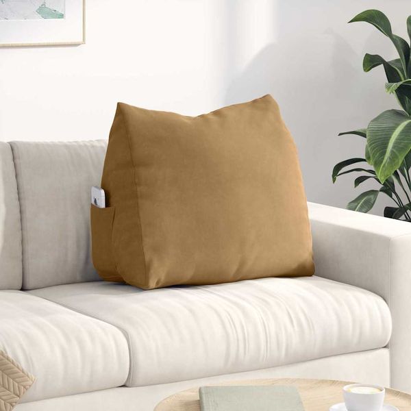 vidaXL Poduška na chrbát Hnedá 60 x 20 x 50 cm Kordúrová tkanina