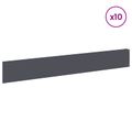 vidaXL Obrubník trávnika 10 ks 100 x 15 cm Oceľ Antracitová