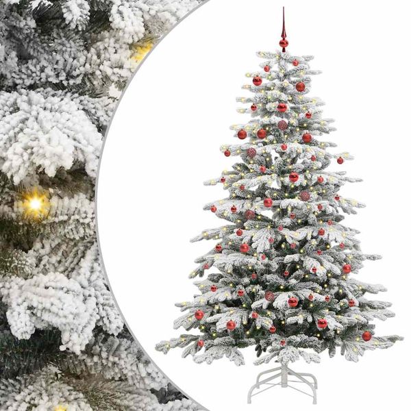 vidaXL Umelý Sklápací Vianočný Stromček Biela 210 cm PE a PVC