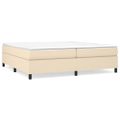 vidaXL Posteľný rám s boxspringom krémová 200x200 cm látka