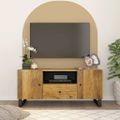 vidaXL TV skrinka 105x33,5x46 cm masívny mangovník a spracované drevo