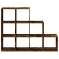 vidaXL Knižnica 3-posch. dymový dub 137,5x29x103,5 cm kompozitné drevo