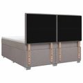 vidaXL Posteľ boxspring s matracom Sivohnedá 140 x 190 cm Látka