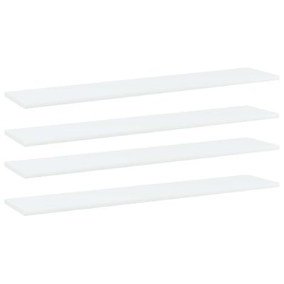 vidaXL Prídavné police 4 ks, biele 100x20x1,5 cm, kompozitné drevo
