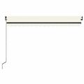 vidaXL Ručne zaťahovacia markíza s LED 400x350 cm krémová