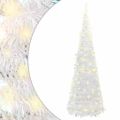 vidaXL Umelý vianočný stromček vyskakovací 200 LED biely 210 cm
